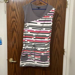 Fox sleeveless dress with 80s vibe - size large